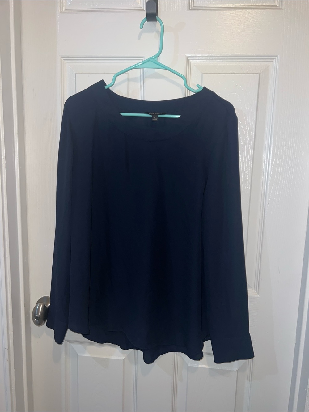 Banana Republic Navy Long-Sleeve Blouse